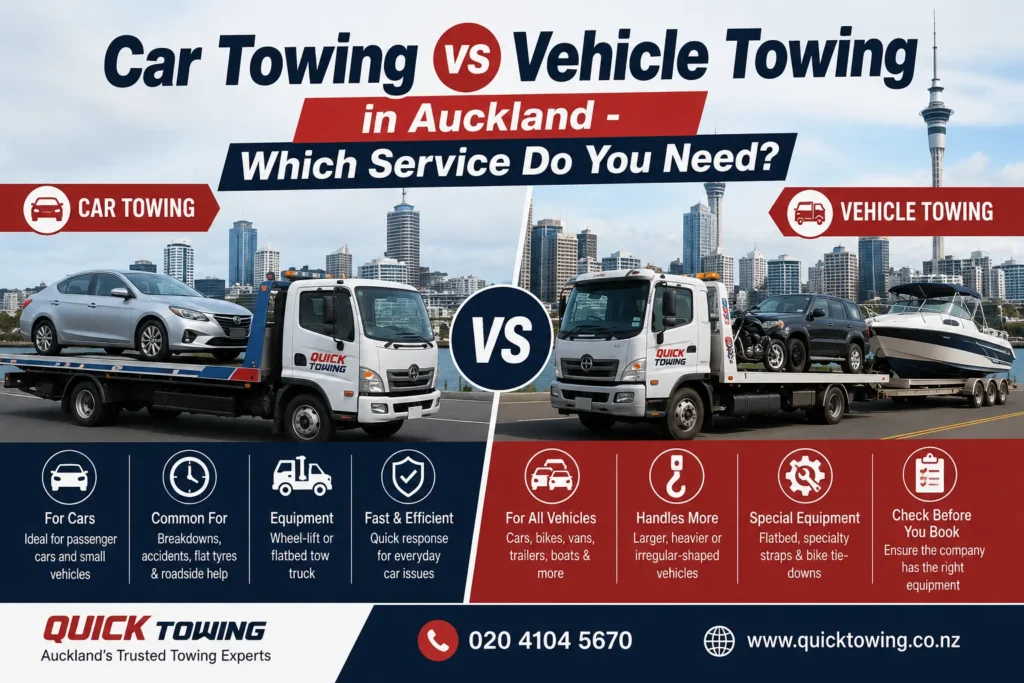 Car Towing vs Vehicle Towing in Auckland