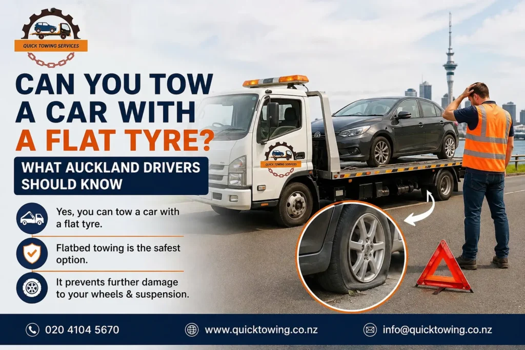 tow a Car with a flat tyre